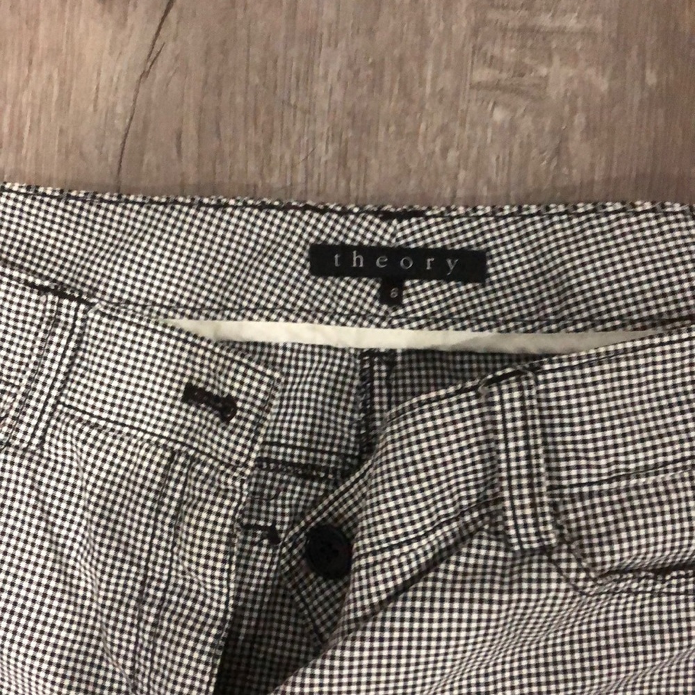 Theory gingham skinny pants sz 6 - Picture 4 of 5